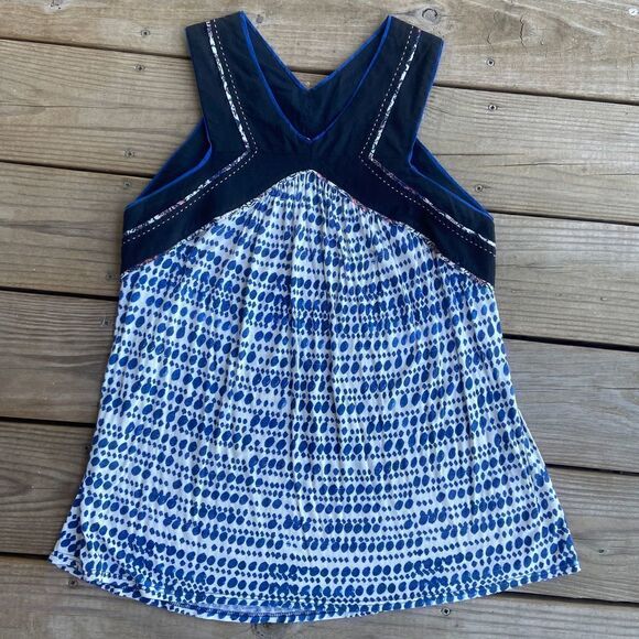 Anthropologie One September Blue Dot Tank Size S - Picture 1 of 5